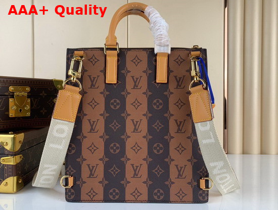 Louis Vuitton Sac Plat Cross Monogram Stripes Brown Coated Canvas M45969 Replica