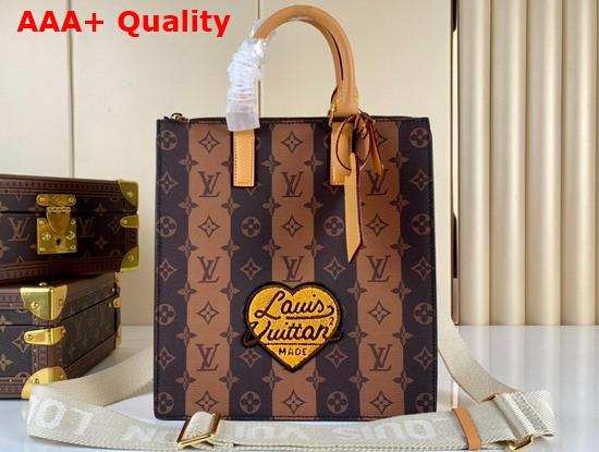 Louis Vuitton Sac Plat Cross Monogram Stripes Brown Coated Canvas M45969 Replica