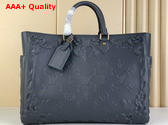 Louis Vuitton Sac Plat Tote Bag in Dark Shadow Gray Calf Leather LV Ornaments Capsule Collection Replica