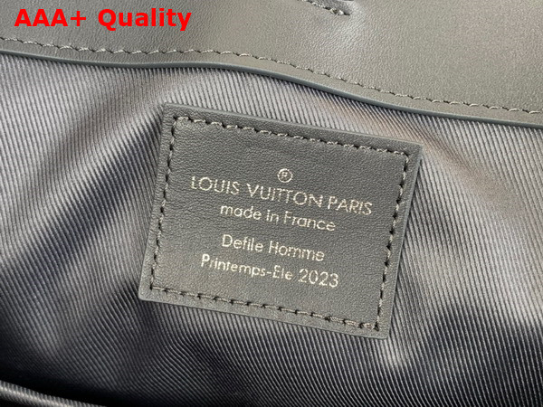 Louis Vuitton Sac Plat Tote Bag in Dark Shadow Gray Calf Leather LV Ornaments Capsule Collection Replica