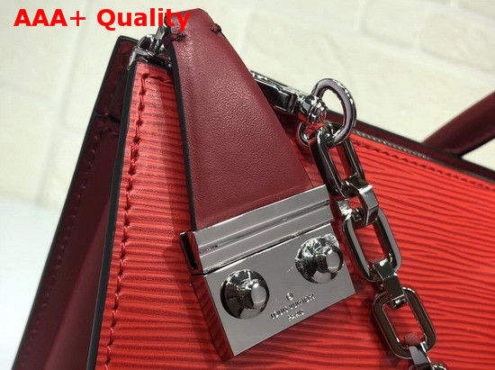 Louis Vuitton Sac Tricot Red Grained Epi Leather and Smooth Calf Leather Replica