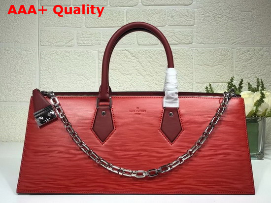 Louis Vuitton Sac Tricot Red Grained Epi Leather and Smooth Calf Leather Replica