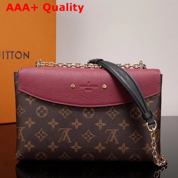 Louis Vuitton Saint Placide Monogram Coated Canvas and Cowhide Leather Bordeaux M43715 Replica