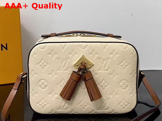 Louis Vuitton Saintonge Creme Beige and Caramel Monogram Empreinte Leather M44597 Replica