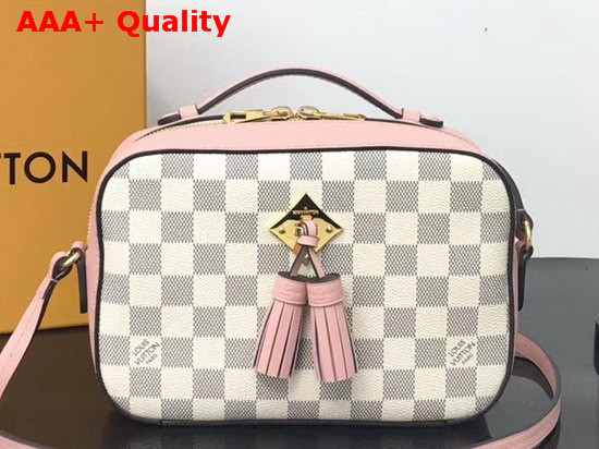 Louis Vuitton Saintonge Handbag Eau de Rose Damier Aur Coated Canvas N40155 Replica