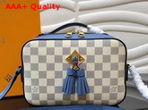 Louis Vuitton Saintonge Handbag Light Blue Damier Aur Coated Canvas Replica