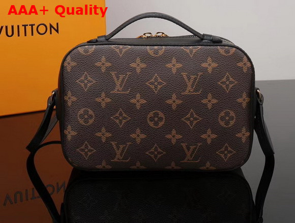 Louis Vuitton Saintonge Monogram Coated Canvas and Black Smooth Calffskin Leather M43555 Replica