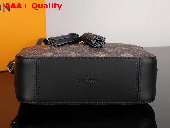 Louis Vuitton Saintonge Monogram Coated Canvas and Black Smooth Calffskin Leather M43555 Replica