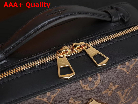 Louis Vuitton Saintonge Monogram Coated Canvas and Black Smooth Calffskin Leather M43555 Replica