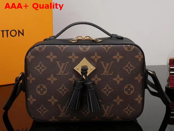 Louis Vuitton Saintonge Monogram Coated Canvas and Black Smooth Calffskin Leather M43555 Replica