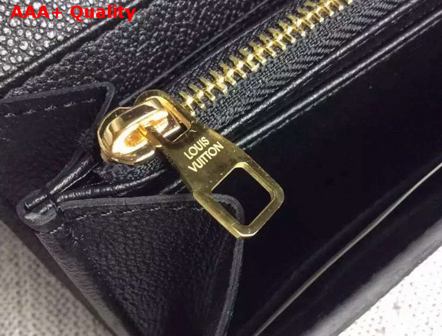 Louis Vuitton Sarah Wallet Black Embossed Calf Leather Replica