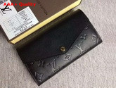 Louis Vuitton Sarah Wallet Black Embossed Calf Leather Replica