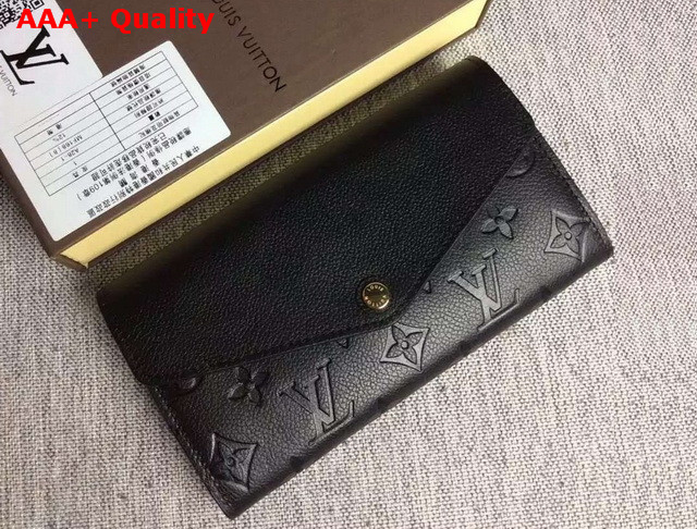 Louis Vuitton Sarah Wallet Black Embossed Calf Leather Replica