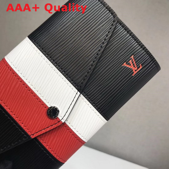 Louis Vuitton Sarah Wallet Black Epi Leather with Two Tone Stripe Replica