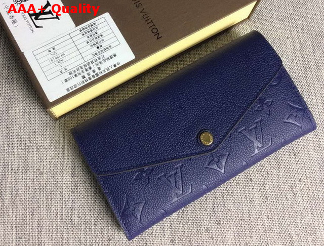 Louis Vuitton Sarah Wallet Denim Embossed Calf Leather Replica