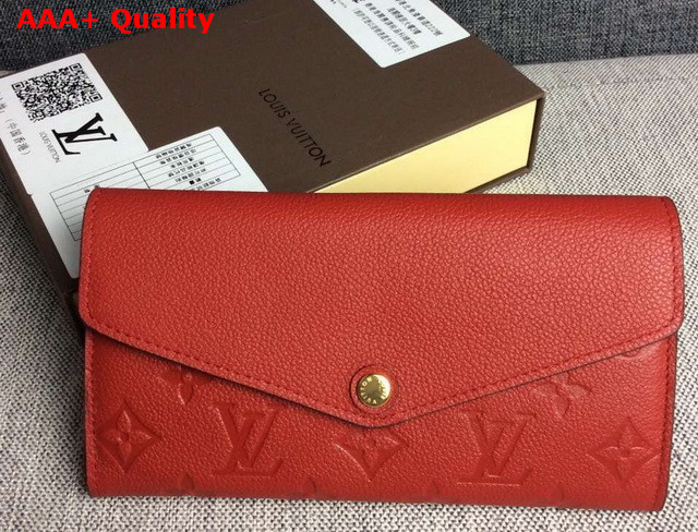 Louis Vuitton Sarah Wallet Poppy Embossed Calf Leather Replica