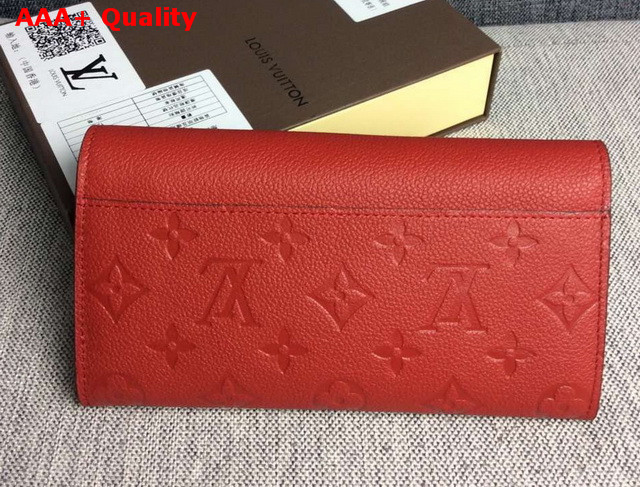 Louis Vuitton Sarah Wallet Poppy Embossed Calf Leather Replica