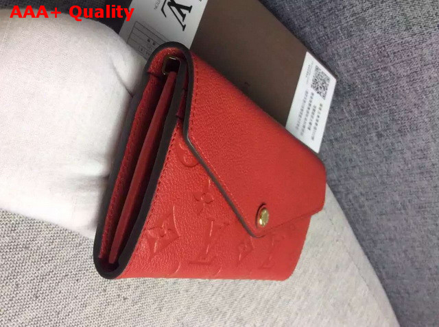 Louis Vuitton Sarah Wallet Poppy Embossed Calf Leather Replica