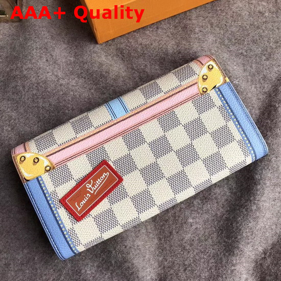 Louis Vuitton Sarah Wallet Printed Damier Azur Coated Canvas N60119 Replica