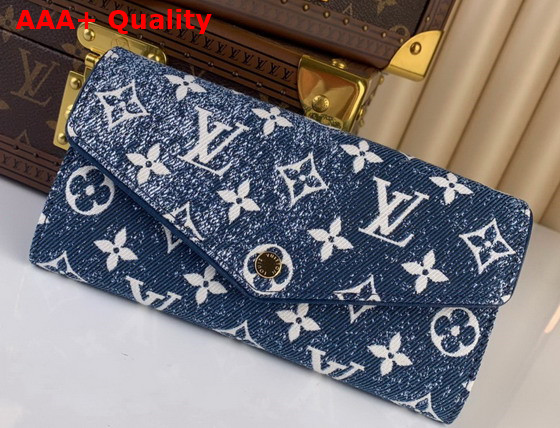 Louis Vuitton Sarah Wallet in Navy Blue Monogram Jacquard Denim M81183 Replica