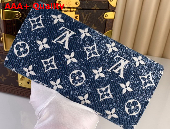 Louis Vuitton Sarah Wallet in Navy Blue Monogram Jacquard Denim M81183 Replica