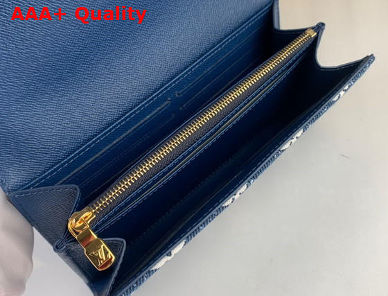 Louis Vuitton Sarah Wallet in Navy Blue Monogram Jacquard Denim M81183 Replica