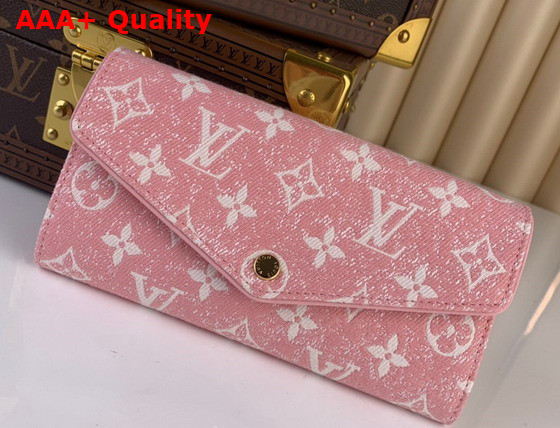 Louis Vuitton Sarah Wallet in Pink Monogram Jacquard Denim Replica