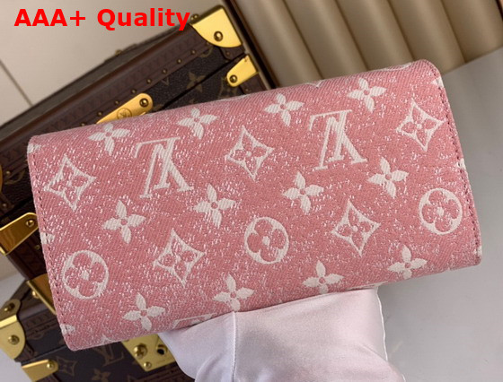 Louis Vuitton Sarah Wallet in Pink Monogram Jacquard Denim Replica