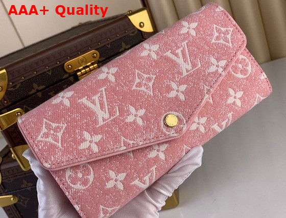 Louis Vuitton Sarah Wallet in Pink Monogram Jacquard Denim Replica