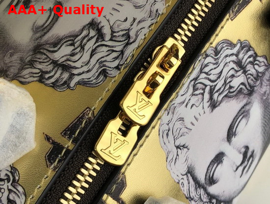 Louis Vuitton Seedy Bandouliere 25 Handbag is Made From Golden Metallic Leather Adorned with Prints of Statue Heads M59136 Replica