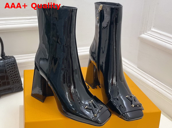 Louis Vuitton Shake Ankle Boot in Black Patent Calf Leather 1AB0HG Replica