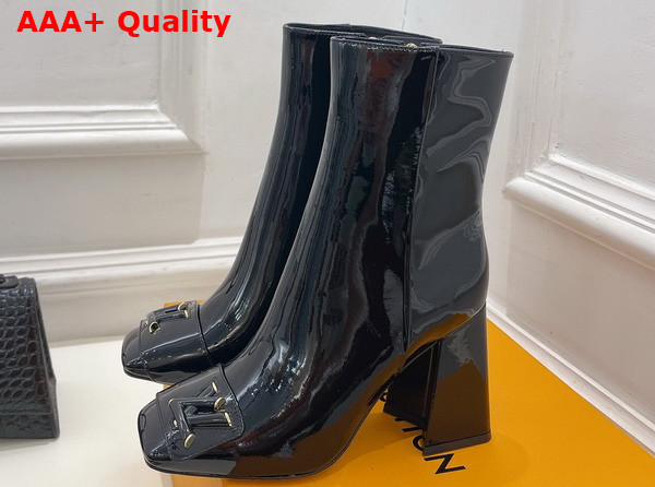 Louis Vuitton Shake Ankle Boot in Black Patent Calf Leather 1AB0HG Replica