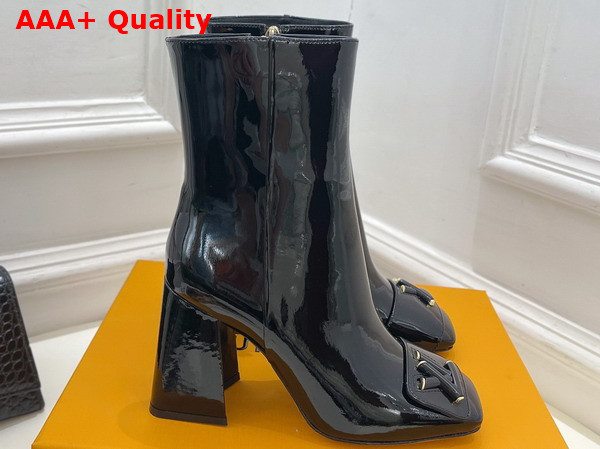 Louis Vuitton Shake Ankle Boot in Black Patent Calf Leather 1AB0HG Replica