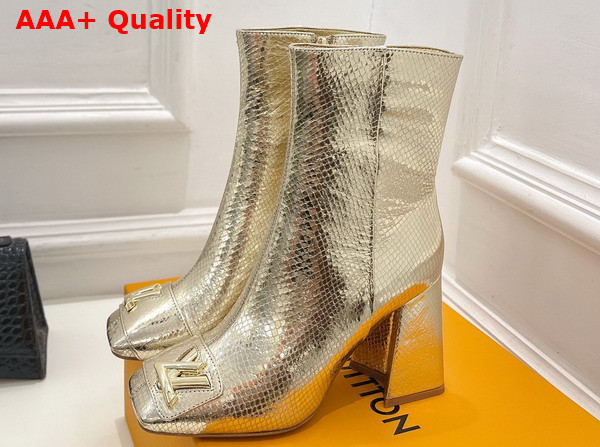 Louis Vuitton Shake Ankle Boot in Gold Metallic Ayers Leather Replica