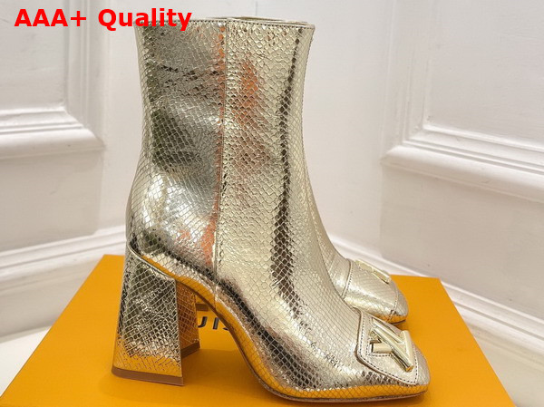 Louis Vuitton Shake Ankle Boot in Gold Metallic Ayers Leather Replica