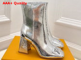 Louis Vuitton Shake Ankle Boot in Silver Metallic Ayers Leather Replica