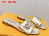 Louis Vuitton Shake Flat Mule in Gold Metallic Lambskin 1AB2RK Replica