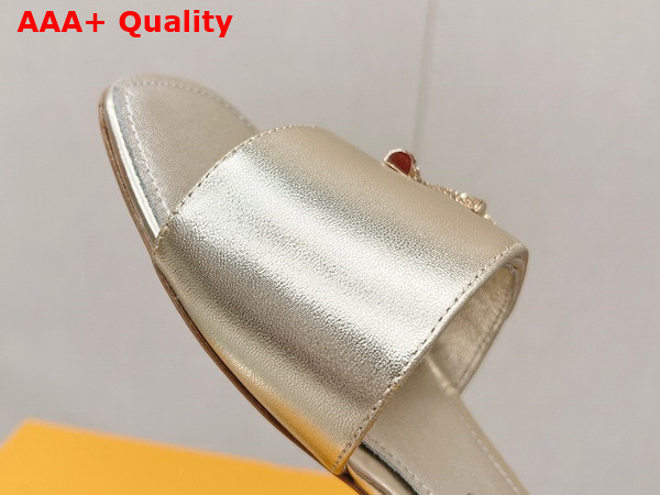 Louis Vuitton Shake Flat Mule in Gold Metallic Lambskin 1AB2RK Replica