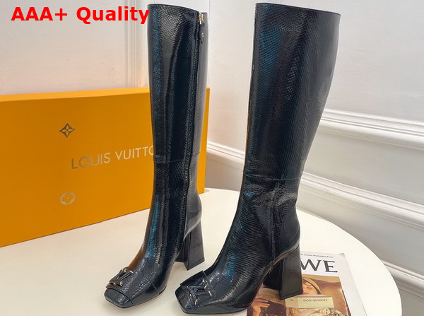 Louis Vuitton Shake High Boot in Black Ayers Leather Replica