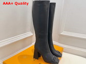 Louis Vuitton Shake High Boot in Black Calf Leather Replica