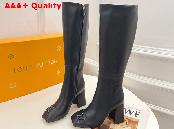 Louis Vuitton Shake High Boot in Black Calf Leather Replica