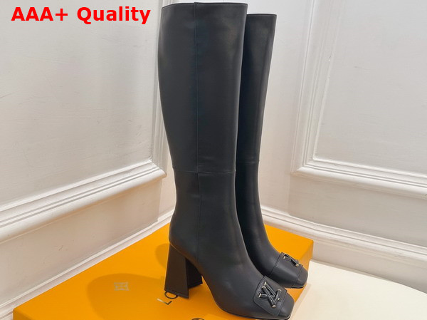 Louis Vuitton Shake High Boot in Black Calf Leather Replica