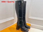 Louis Vuitton Shake High Boot in Black Patent Calf Leather Replica