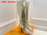 Louis Vuitton Shake High Boot in Gold Metallic Ayers Leather Replica