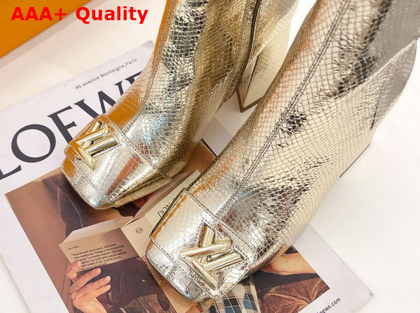 Louis Vuitton Shake High Boot in Gold Metallic Ayers Leather Replica