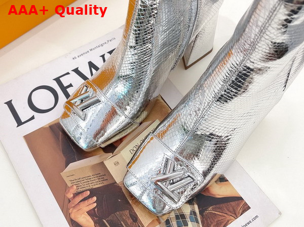 Louis Vuitton Shake High Boot in Silver Metallic Ayers Leather Replica