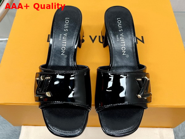 Louis Vuitton Shake Mule in Black Patent Calf Leather Replica