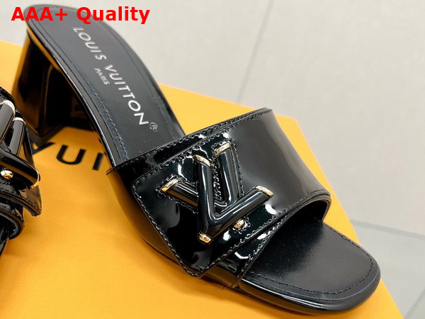 Louis Vuitton Shake Mule in Black Patent Calf Leather Replica