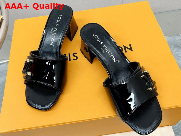 Louis Vuitton Shake Mule in Black Patent Calf Leather Replica