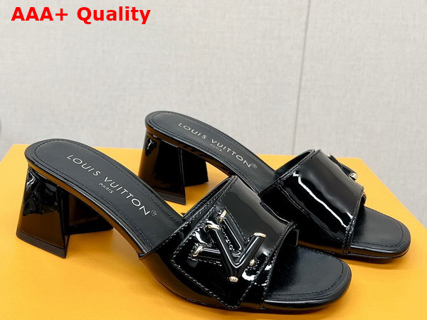 Louis Vuitton Shake Mule in Black Patent Calf Leather Replica